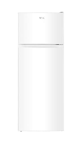 VOK - Frigorifico Dos Puertas - Modelo EVR-206DEW - Capacidad 206 L - Altura 145 cm - Puertas Reversibles - Tamaño Compacto - Iluminacion LED - Eficiencia Energetica E - Blanco - Instalacion Incluida
