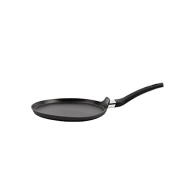 MasterChef Sarten Crepes, Crepera Antiadherentes por Tortitas & Tortillas, Sartenes Induccion para Todo Tipo de Cocinas, Aluminio, Revestimiento Antirayaduras, Apta para Lavavajillas, 25cm, Negro
