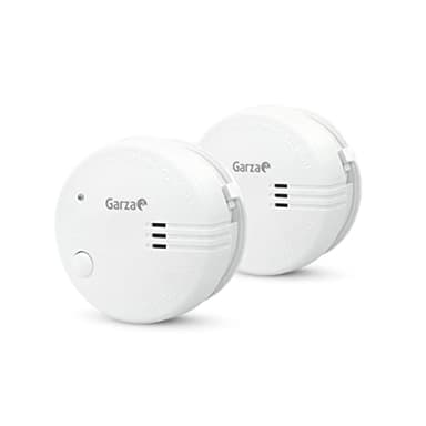 Garza - Pack de 2 Detectores de Humo Mini, Diseño Ultracompacto, Sensor Fotoeléctrico, Alarma 85dB, Batería 9V Incluida, Instalación sin Cables, Indicador LED y Botón Test