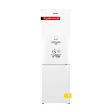Corbero - Frigorífico Combi No Frost | CCH18024X | 253L | 60x54,5x181 | Luz LED | Crisper | Estantes de Cristal | 40 Db | Blanco