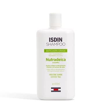 ISDIN Nutradeica Champú Anticaspa Grasa, Limpieza y Cuidado del Cabello y Cuero Cabelludo Seborreico con Caspa Grasa, Cabello Suave y Libre de Caspa