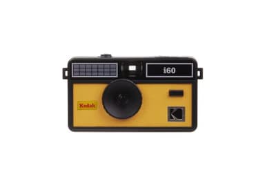 Kodak i60 - Appareil Photo Argentique Réutilisable 35 mm, Objectif 31 mm f/10, Flash Pop-Up Manuel, Compatible ISO 200/400/800, Design Rétro Léger, Viseur Optique - Jaune