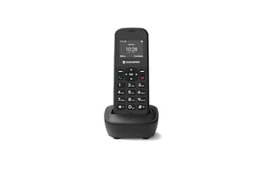 COCOMM DT100 teléfono inalambrico 4G Volte con SIM y Base de Carga, Formato DECT, Bluetooth, Uso residencial, Uso Profesional, móvil de fácil Funcionamiento, Color Negro