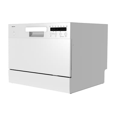 MEDION Lavavajillas de mesa DWT60 (capacidad 6 cubiertos, 7 programas, programa ECO, consumo aprox. 6,5 litros, AquaStop, pantalla LED, bloqueo para niños, MD37496) plata