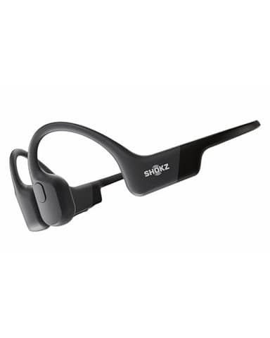 SHOKZ OpenRun Auriculares Conducción Ósea, Deportivos Inalámbricos Bluetooth con Micrófono Cancelación de Ruido, Open-Ear de Oído Abierto, Resistentes al Agua IP67 para Correr, USB-C, Negro