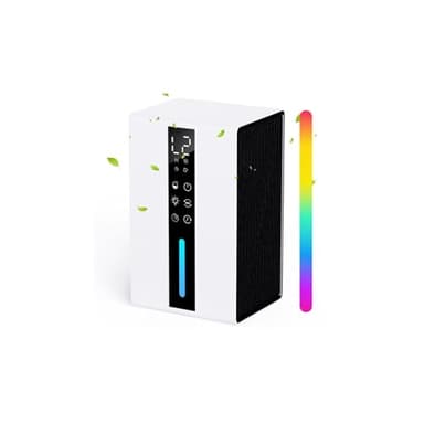 Deshumidificador Bajo Consumo con Tanque de 1.8L, Deshumidificador Electrico Doble Velocidad y Dos Modos, Anticongelante & Apagado por Seguridad, Temporizador y Luz RGB - Ideal para Dormitorios, Baños