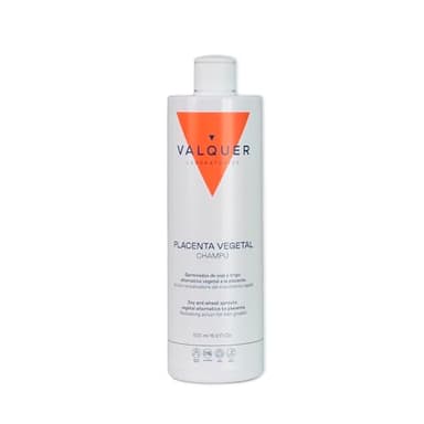 Valquer Champú de Placenta Vegetal. Anticaída, Anticaspa y Regulador del Cabello Graso y Débil. Revitaliza y Nutre Estimulando el Crecimiento Capilar con Germinados de Trigo y Soja. Vegano. 500 ml