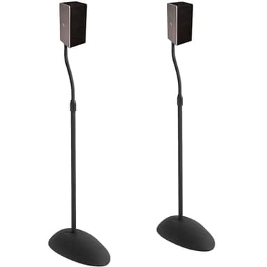 ECHOGEAR - Soportes para Altavoces de Altura Ajustable - Compatibilidad Universal con Altavoces satélite - Diseño de Acero sólido con manejo de Cables Integrado y Clavos para alfombras