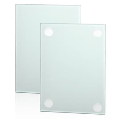 TNSLAND 2pcs tabla vidrio templado cocina 28 * 20cm tabla cortar vidrio con patas de silicona antideslizantes tabla cortar cocina cristal seguridad e higiene tabla cutting board