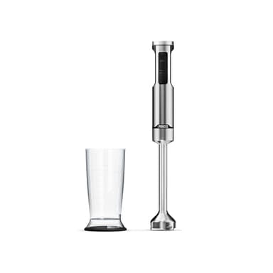 Princess Batidora de Mano de Acero Inoxidable Prof XXL, 1500W, Brazo Extra Largo 50 cm, 5 Velocidades + Turbo, 4 Cuchillas, Vaso con Tapa Antideslizante, Apta Lavavajillas, 221233