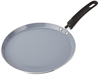 MasterClass Eco Induction Crepe / Pancake Pan con Químicos Saludables y PTFE, PFOA y BPA Free Non Stick, Aluminio / Hierro, Negro / Azul, 24 cm