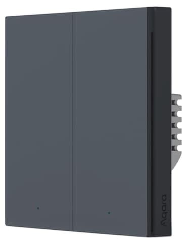 Aqara Smart Wall Switch H1 EU - Interruptor doble con cable neutro Zigbee 3.0, color gris