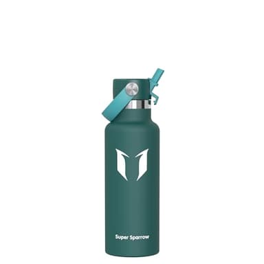 Super Sparrow Botella Agua Acero Inoxidable - Botellas Termica 500ml - Sin BPA - Termo Cantimplora con Pajita Vacío, para Deporte, Viaje, Escuela, Exterior, Oficina, Gimnasio