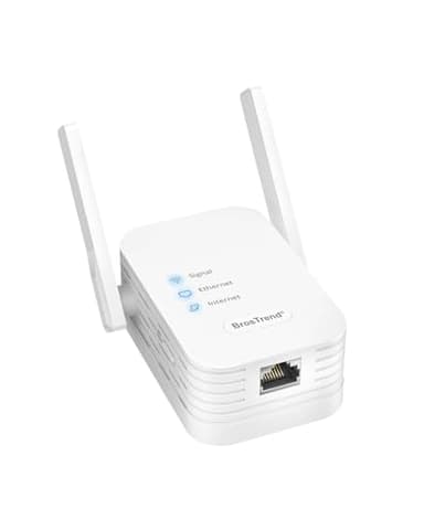 BrosTrend N300 WiFi Ethernet Adapter, 2.4GHz Adaptador WiFi a Ethernet para Cámara IP, Smart TV, PC, Videoconsola, Banda Única Adaptador RJ45 Wi-Fi Impresora, Wi-Fi Bridge Soporte Apagar Extender Red