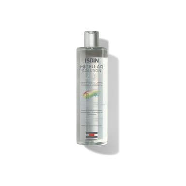 ISDIN Micellar Solution, Agua Micelar 4 en 1, Limpieza Suave para una Piel Hidratada y Tonificada, 400 ml