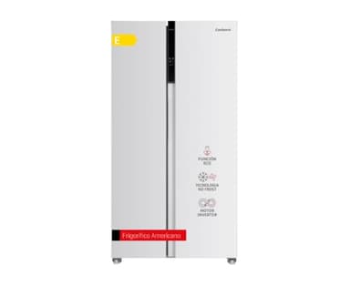 Corbero - Frigorífico Americano CFSBSH634NFW | 442LNo Frost | Inverter | Display en Puerta | Luz LED | 2 Cajones | Función ECO | Estantes de Cristal | Silver Trim | 39 dB | Blanco