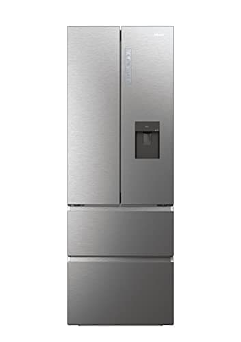 Haier FD 70 Series 7 HFW7720EWMP - Frigorífico con Dispensador de Agua, Conectividad WIFI, Puerta Francesa, Cajones Direct Access, Motor Inverter, Total No Frost, 477L, Ancho 70 cm, Alto 2 m, Inox