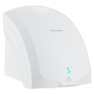 modunful Secamanos Automático Secamanos De Pared Con Luz Piloto, Secado Con Viento Frío Y Caliente, Comercial Clásico Compacto 220V 2000W Blanco