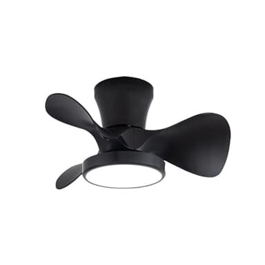 wonderlamp - Ventilador de techo pequeño ø56cm LED Merial Negro CCT 3000-4000-6000K 20W con Temporizador y Mando