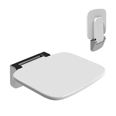 Heuffe Asiento de Ducha Ultradelgado Ergonómico Plegable de Pared - 160kg Capacidad Antideslizante, para Adultos Mayores y Discapacitados, Blanco