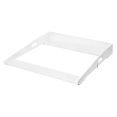 WOLTU Cambiador Accesorio para Comoda, Cambiador Blanco para Bebé con Borde Protectora, Tapa Cambiador de Madera, Adaptable a Cómoda, Estante o Armario, 70x75x10 cm