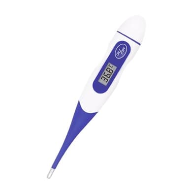 KFT-03 -Termómetro Digital de Punta Flexible – Lectura Rápida LCD, Alarma de Fiebre, Alta Precisión ±0,1°C, Impermeable IPX6 – Termómetro Médico para Axila, Oral y Rectal