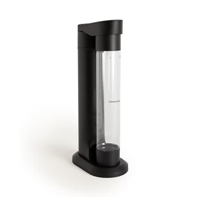 CREATE/SODA MAKER STUDIO/Máquina para hacer agua con gas 1L negro/No incluye cilindros de CO2, carbonata en 4 pasos, botella libre de BPA, sin enchufes