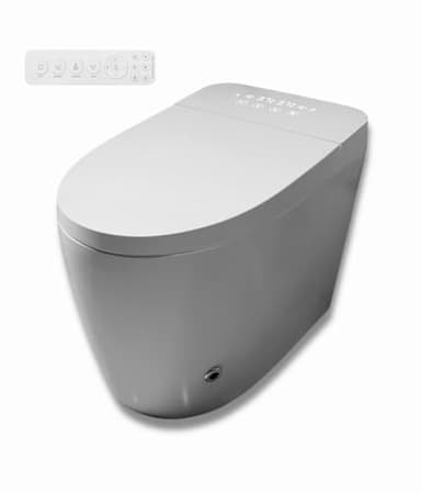 Nashi - Inodoro Japones | WC con Bidet | Desagüe a Pared | Agua Caliente, Taza calefactable y Secado | Tapa y Asiento con Apertura y Cierre Automático | Esterilizador UV | Ovian Plus (salida a pared)