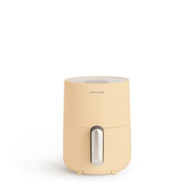 CREATE/FRYER AIR/Freidora de aire sin aceite 1,5L arena/Cesta antiadherente, selector de temperatura 80-200°, apagado automático, Libre de BPA, Programable, 900W