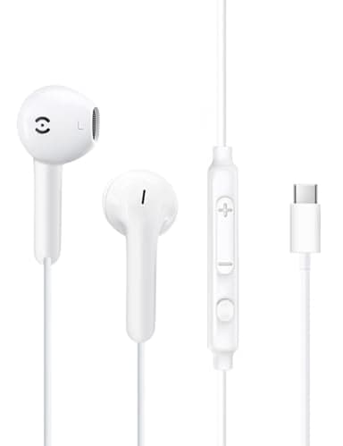 MAS CARNEY Auriculares con Cable Tipo C para iPhone 17e 16 15 Pro MAX Cascos con Cable USB C para Apple iPhone 17 Air 16e 16 Plus 16Pro 15 Pro MAX 15Plus 15Pro iPad Earbuds con Microfono para Samsung