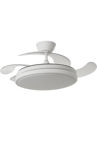 ABRILA TODOLAMPARA Ventilador de techo con luz LED motor DC ESCORPION Blanco Aspas Retráctiles 107D