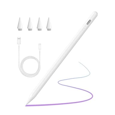 Lápiz táctil para Apple iPad 2018-2025,Carga Rápida,Rechazo de Palma,Stylus Pencil Compatible con Apple iPad 11 A16/10/9/8/7/6,Air 5/4/3/M2/M3,Pro 12.9''/11''/M4,Mini 5/6