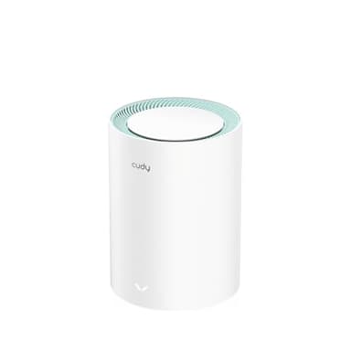 Cudy Sistema Wi-Fi de Malla AX1500 WiFi 6 de Doble Banda, Reemplaza Routers y Extensores, Cubre hasta 100㎡, 3 Puertos Gigabit por Unidad, Soporta Ethernet Backhaul, M1500 1-Pack