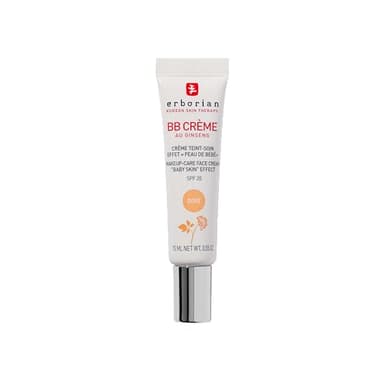 Erborian - BB Crema de Ginseng - Crema Perfeccionadora 5-en-1 - Cuidado con efecto "piel de bebé" 5-en-1 Cuidado facial con SPF 20 - Cosmético Coreano - Dorado 15 ml