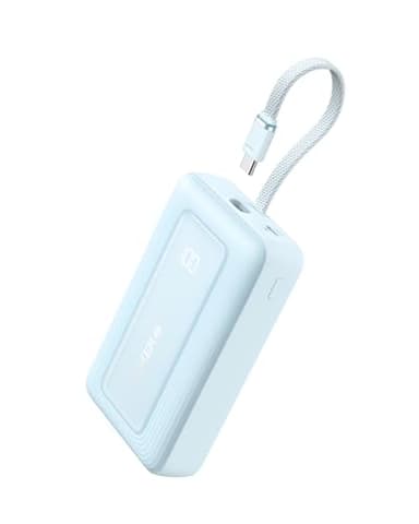 Anker Zolo Power Bank, Cargador portátil inalámbrico y Compacto de 20 000 mAh con Carga rápida máxima de 30 W, Cable USB C Integrado, batería Resistente, para iPhone 17/16/15, AirPods y más