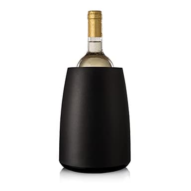 Vacu Vin Enfriador de Vino en Acero Inoxidable - Enfriador de Botellas Reutilizable para Botellas Estándar - Color Negro