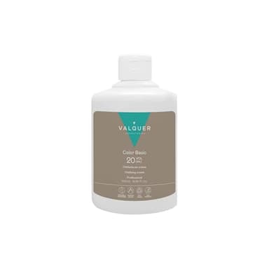VALQUER Agua Oxigenada en Crema Estabilizada 20 Volúmenes 6% | Oxidante para Coloración Capilar Permanente y Decoloración | Vegano con Ingredientes de Origen Natural | Profesional | 500 ml