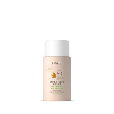 Laboratorios Babé Fotoprotector Solar Super Fluid Color Matificante SPF 50 | 50 ml | Unifica el Tono | Textura Super Fluida y Oil-Free | Piel Matificada Instantáneamente | Reequilibra la Grasa