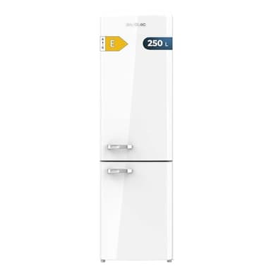 Cecotec Frigorífico Combi Retro 250 L Bolero CoolMarket Combi Origin 250 NF White E, Clase Energética E, Total no Frost, Fasta cooling, Multi Airflow, Himidity Box, Alarma Puerta, 54 x 68,8 x 186,5cm