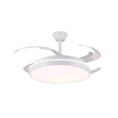 Bilake Ventilador de techo con luz 80W 9.000Lm retráctil grande 60 cm plafón 120 cm aspas desplegadas | Lampara Ventilador Charly XL