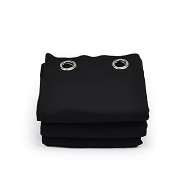 ACOUSPANEL Cortina Acústica de Tejido Opaco Anti Ruido, Dimensiones 135x240cm, Algodón Ignífugo Escénico, Afelpado a Las Dos Caras de 300gr, Color Negro