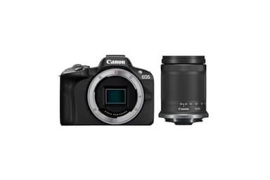 Canon EOS R50 Cámara Mirrorless + Objetivo RF-S 18-150 mm F3.5-6.3 IS STM, Cámara Evil APS-C (24,2 MP) -4 EV, Vídeo 4K 30 fps, Dual Pixel CMOS AF II, Pantalla Táctil de Ángulo Variable, Negro