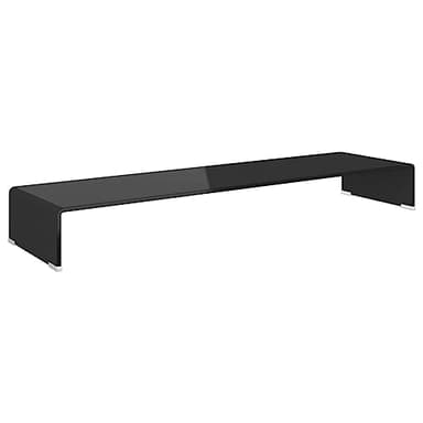 vidaXL Soporte para TV/Elevador Monitor Material Cristal Negro 110x30x13 cm