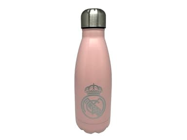 CYP Brands Real Madrid- Botella de Agua de Acero, Bidón, Cantimplora, Cierre Hermético, 550 ml, Color Rosa, Producto Oficial
