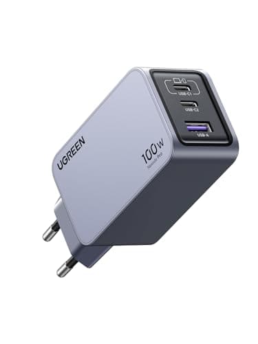 UGREEN Nexode Pro Cargador 100W USB C GAN, Adaptador de Corriente Multienchufe Compatible con Samsung Galaxy S24/ S25 Ultra, MacBook, iPad, iPhone 17 Pro MAX Air/Serie 16-12, Steam Deck