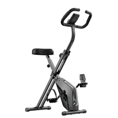 Dskeuzeew Bicicleta estática plegable Magnéticas Bicicleta Estatica para casa con Resistencia Monitor LCD y Medición de Pulso