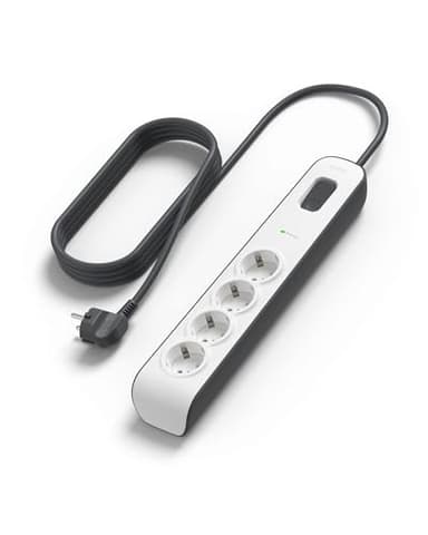 Belkin Regleta de enchufes de 4 tomas con protección contra sobretensiones, ladrón con 4 enchufes de CA protegidas, 525 julios, cable de 2 metros, multiplicador de enchufes con protección eléctrica