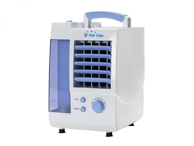 PUR LINE | Climatizador Evaporativo Muy Bajo Consumo 3 Velocidades, Panel Celulosa, Oscilación Automática y Depósito 1L – Portátil y Silencioso Uso Personal