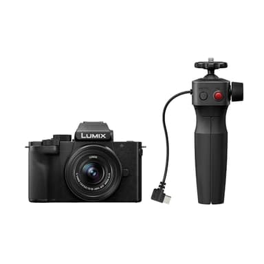 Panasonic Lumix DC-G100DVEGK Cámara Micro Cuatro Tercios sin Espejo con Lente Lumix G Vario 12-32mm F3.5-5.6 y Trípode DMW-SHGR2, 20.3MP, Vídeo 4K 30p/FHD 60, Cámara Vlogging, Carga con USB-C, Negro