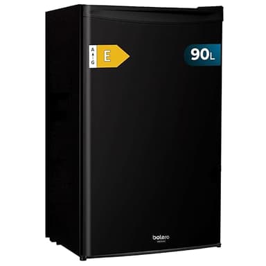 Cecotec Nevera Pequeña Frigorífico Mini Retro 91L 1 Puerta Bolero Coolmarket TT Origin 90 Black E. Frigorífico Sobremesa, 83cm de Alto y 47cm de Ancho, Bajo Consumo, Temperatura Regulable